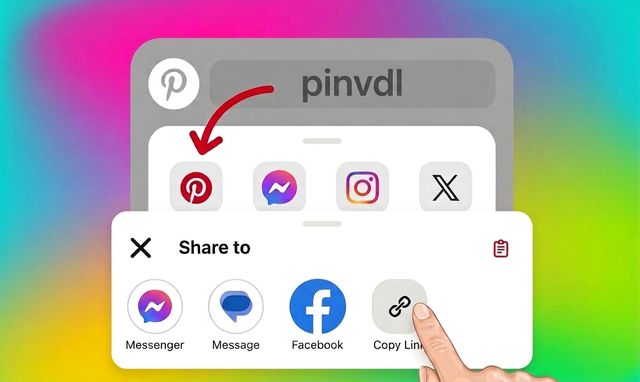 Copying a Pinterest video link to use with the Pinterest video downloader